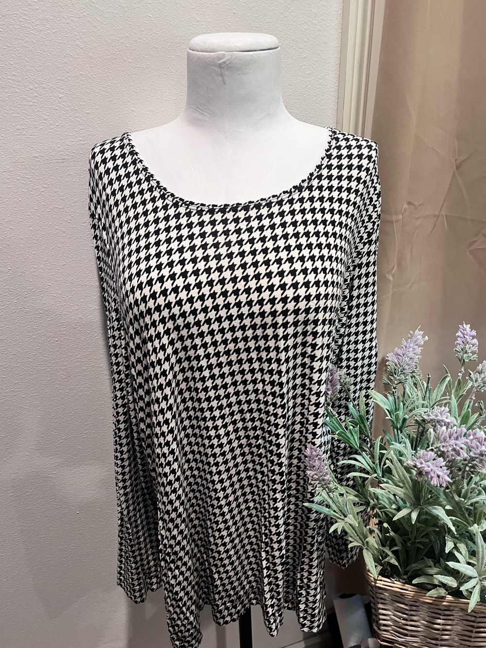 Herringbone Long Sleeve Blouse Size 2